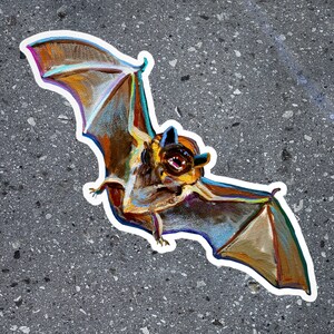 Stickers zonder luchtbellen vliegende vleermuis, stickers vleermuis laptop, gotisch interieur, kinderkamer kunst vliegende vleermuis, cadeaus spooky gothic meisje, vleermuizen