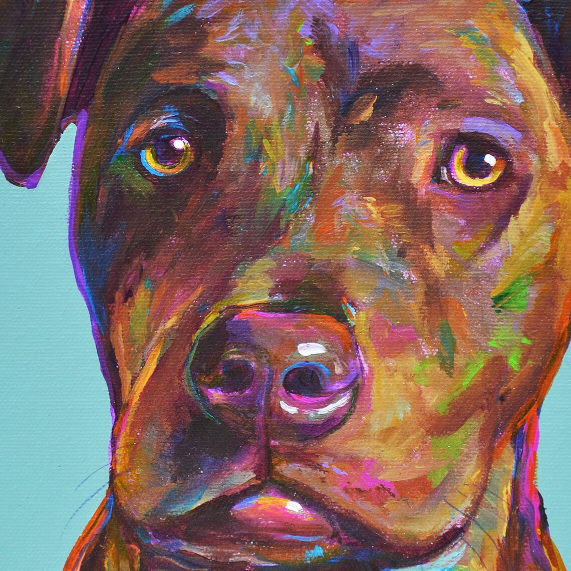 Fawn BRINDLE PIT BULL Art Print by Robert Phelps Pit Bull - Etsy