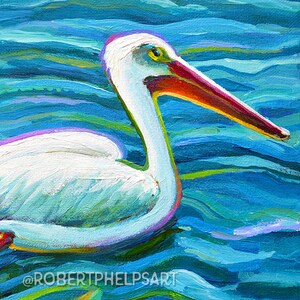 4x6 Tropical Pelican Art Bird Art Mini Print Coastal Wall - Etsy