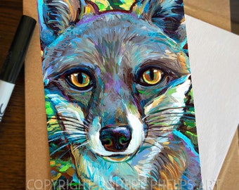 Gray Fox Art Prints, Woodland Nursery Fox, Fox Lover Gifts, Fox Wall Art, Fox Decor, Grey Fox Painting, Cottagecore Decor, Rustic Home Decor