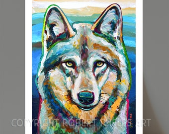 Gray Wolf Art Print, Wolf Wall Art, Wolf Paintings, Wolf Home Decor, Wolf Lover Gifts, Wolf Spirit Totem, Gift for Dad, Rustic Decor, Wolves