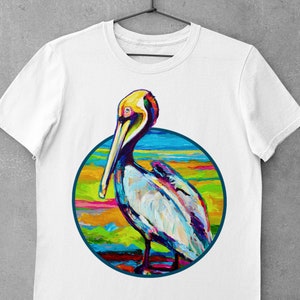 Pelican T Shirt, Pelican Tee, Bird Lover Gifts, Louisiana Pelicans, Florida Pelicans, Pelican Gifts, Pelican Art, Pelican Painting, Pelicans