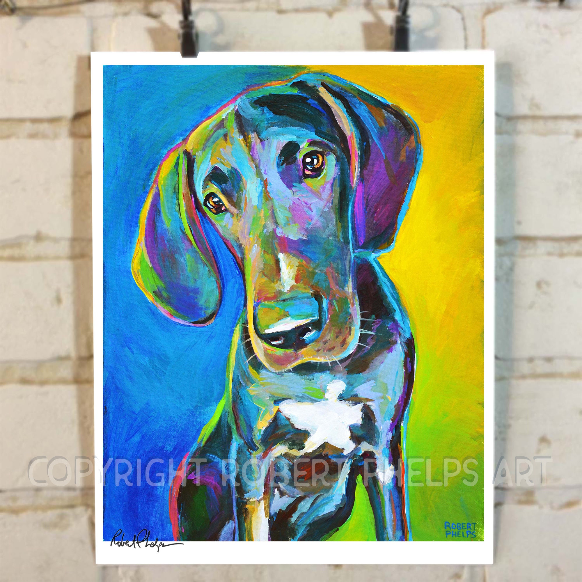 Great Dane Art Print Great Dane Gift Great Dane Portrait - Etsy