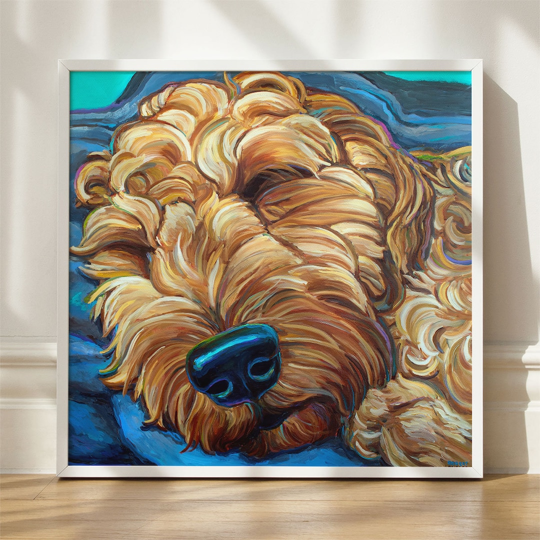 Goldendoodle Wall Art, Goldendoodle Painting, Fine Art Dog Print