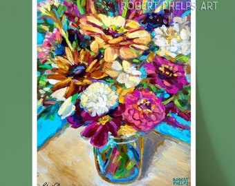 Country Flowers Art Print, Rustic Floral Wall Art, Farmhouse Flower Decor, Botanical Prints, Shabby Chic Flower Poster, Cottagecore Wall Art