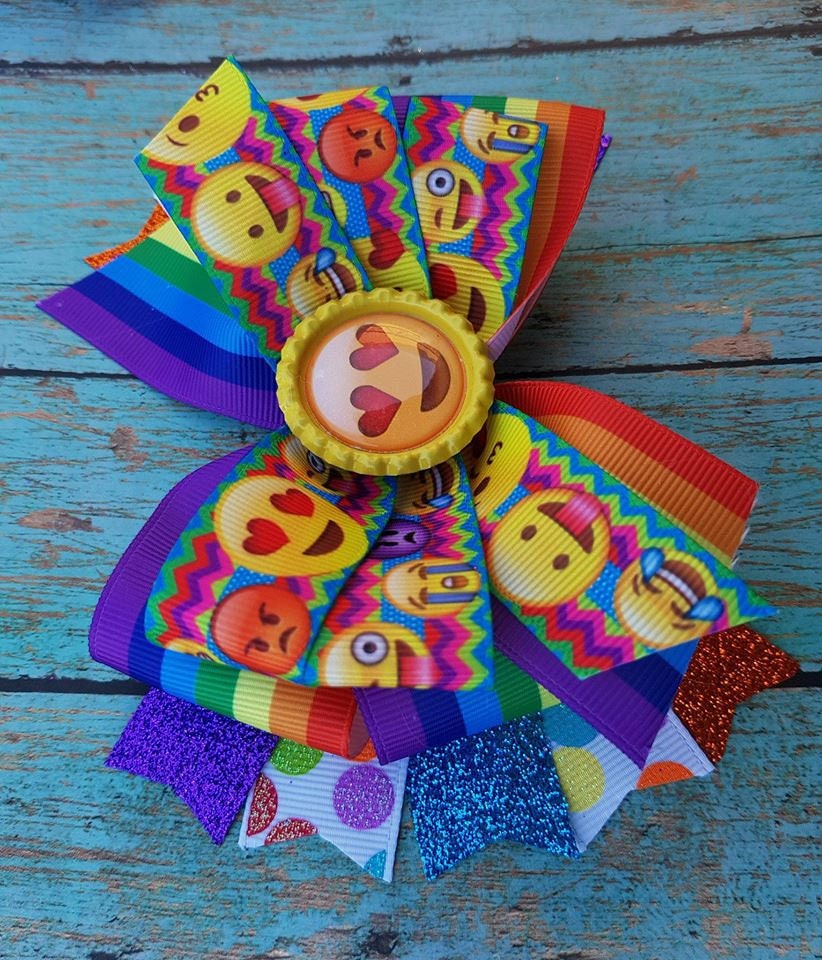 Emoji hair bow heart eyes emoji heart eyes emoji hair bow Etsy