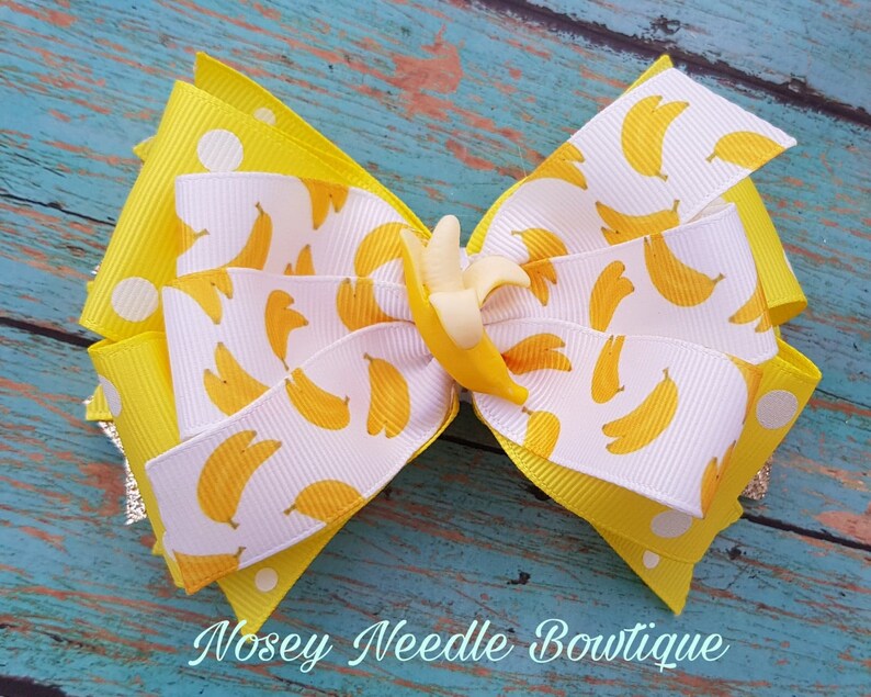 Banana Hair Bow Banana Hair Clip Banana Bow Banana Outfit Etsy