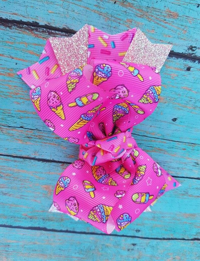Ice cream hair bow Ice cream hair clip Ice cream headband Etsy