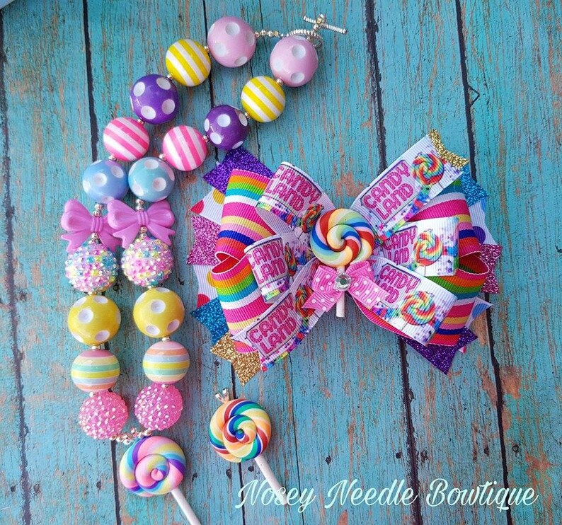 Candy Hair Bow Candyland Hair Bow Candy Bow Candyland Etsy