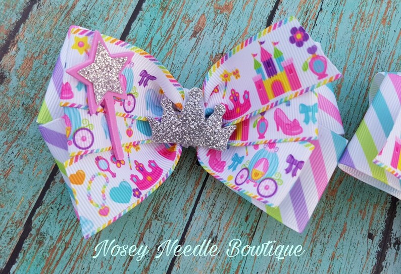 Princess Hair Bow Princess Bow Princess Hairbow Princess Etsy