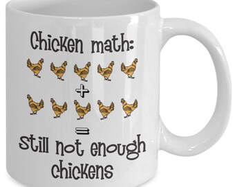 Chicken Themed Gift Mug - "Chicken Math" Funny Coffee Cup