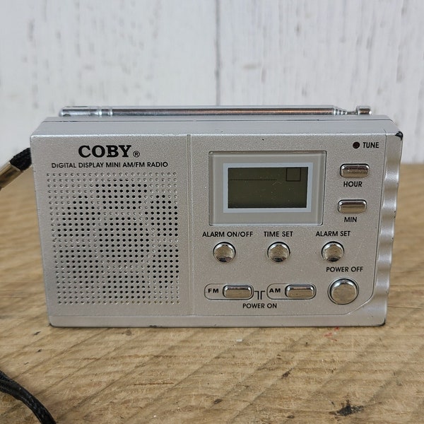 Vintage Coby Digital Display Mini AM/FM Radio CX53 Stereo Receiver Compact Radio Stereo Portable Player Audio System Antenna