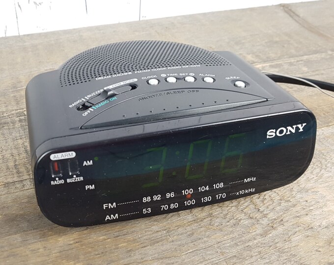 Vintage Sony Dream Machine Alarm Clock Radio Black FM/AM Dual Etsy