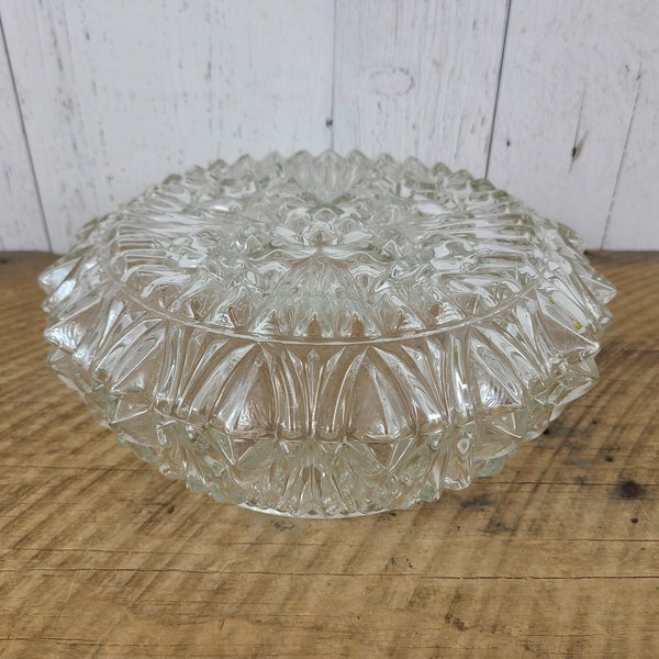 Vintage Glass Globe Shade Textured Pattern Lampshade Ceiling Light Fixture Lamp Replacement Part Retro Mid Century Modern Home Remodel