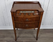 Antique Radio Console Table Empty Gutted Decorative Faux Drawers Wooden Side Accent Table Unique Victorian Decor Occasional End Furniture