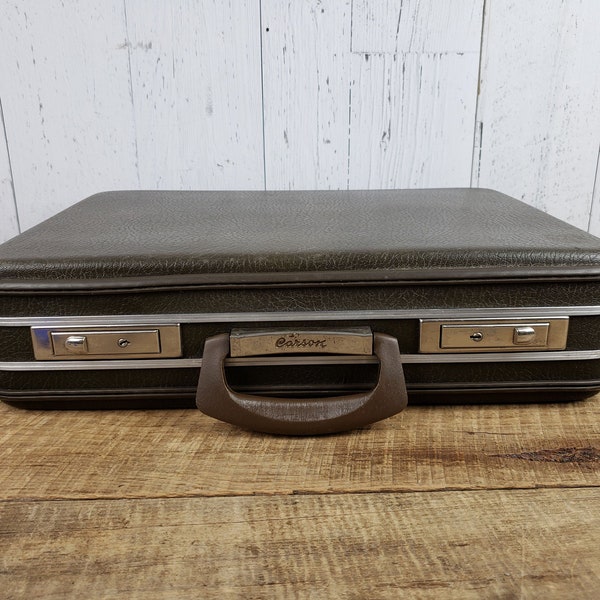 Hard Olive Green Luggage Etsy