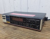 Vintage Emerson Clock Radio w Kitchen Timer 70s 80s Decor Wood Grain Panel Sides AM FM Electronic Radio Digital Display Modern Mid Century