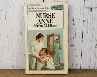 Vintage Nurse Anne by Adeline McElfresh 1971 Ace Nurse Romance Series Softcover Book Retro Romance Paperback Novel Women Fiction Literature