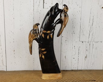 Vintage Wooden Bird Sculpture Hand Carved Wood Niagara Falls Souvenir Gift Statue Original Artwork Boho Statuette Country Decor Bohemian