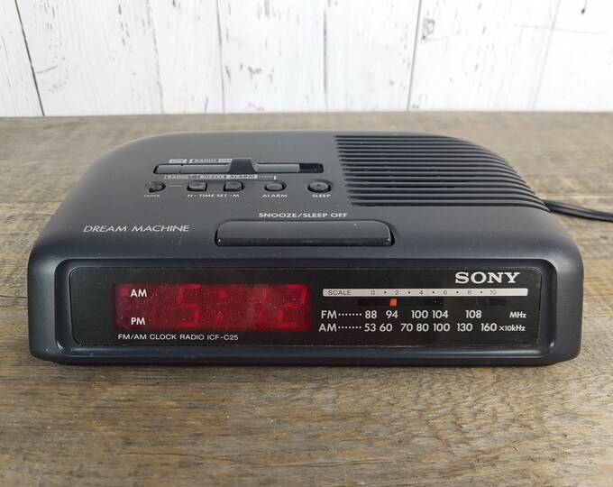 Vintage Sony Dream Machine Alarm Clock Radio Black FM/AM Dual Etsy