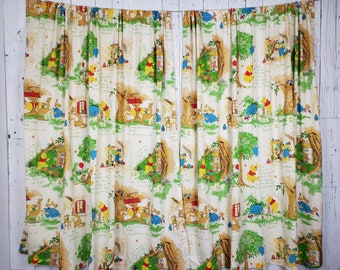 Curtains Window Treatments Vintage Winnie The Pooh Curtains Set