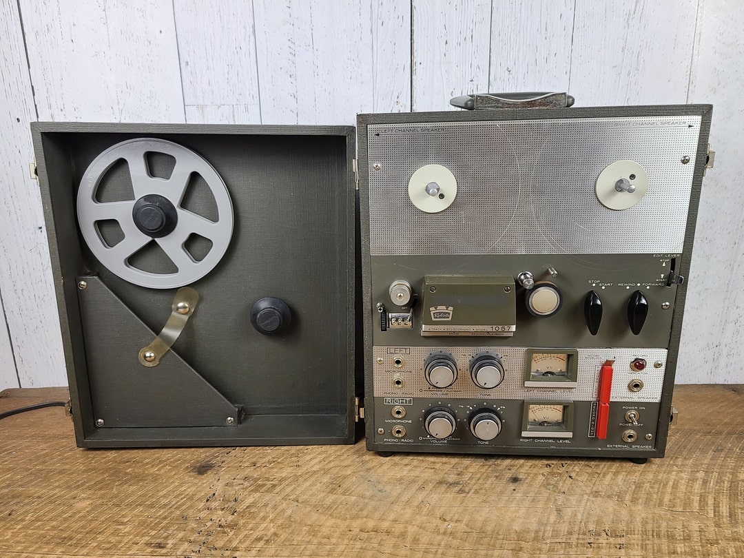 Vintage 1963 Roberts Tape Recorder Model 1057 Works Tested 4 Track Stereo  Reel to Reel Audio USA Retro Portable Music System Mid Century 