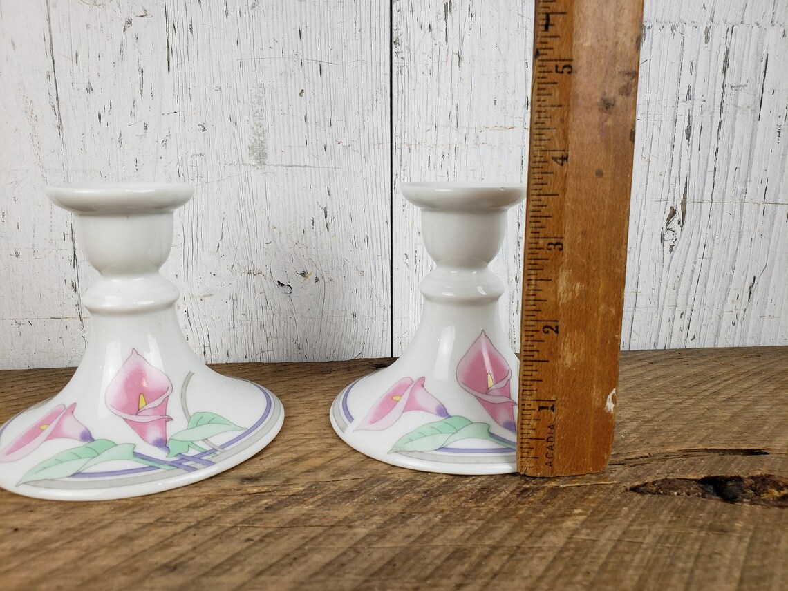 Vintage Set of 2 Calla Lily Flower Candle Holders Jennifer | Etsy