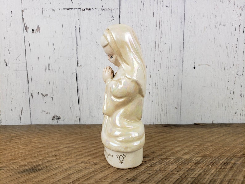 Vintage Praying Nun Statue Rosary Box For My Daily Prayer image 6