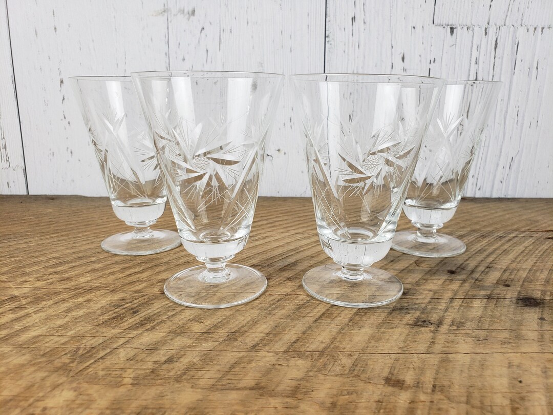 Vintage Set of 4 Crystal Glass Cordial Sherry Glasses 4 OZ Etsy