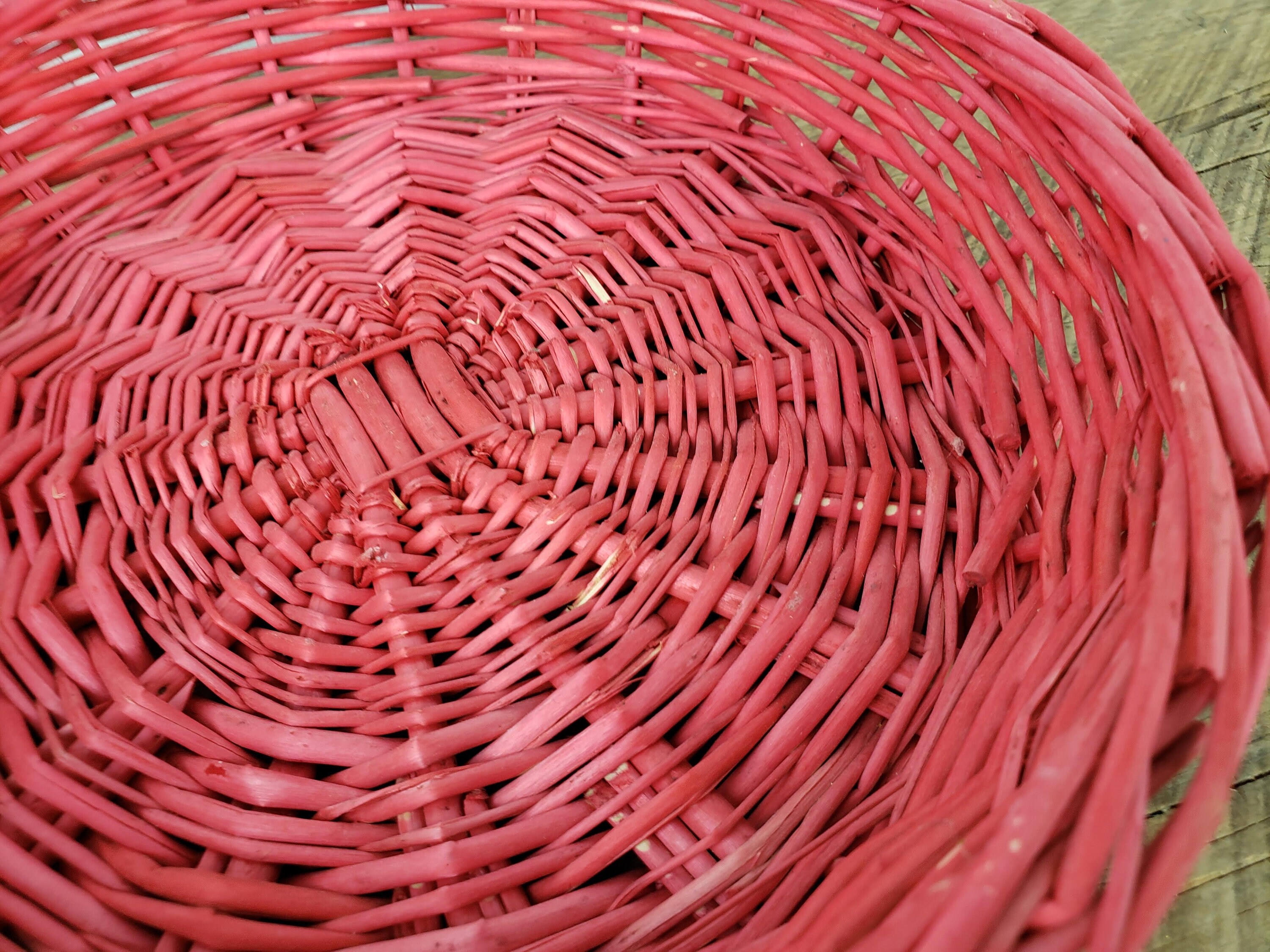 Vintage Red Wicker Storage Basket 2 High x 9 Wide Etsy