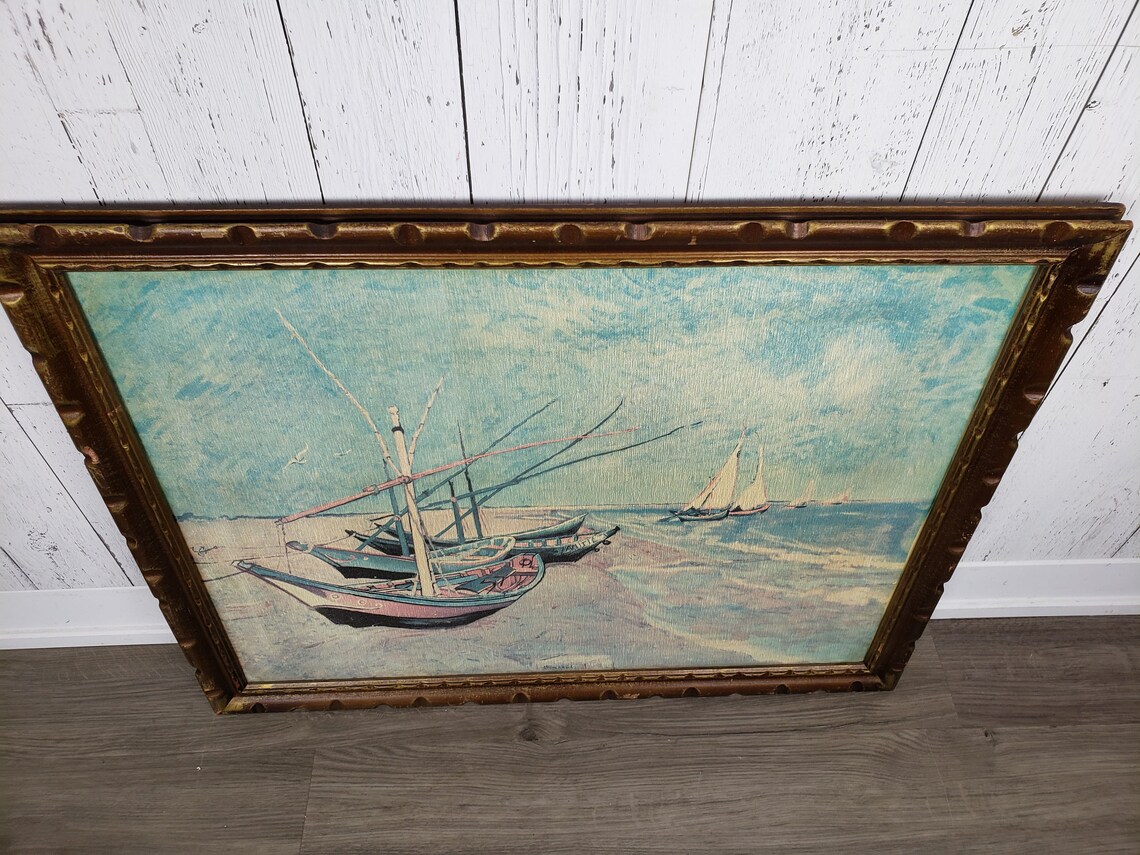 antique sailboat framed art