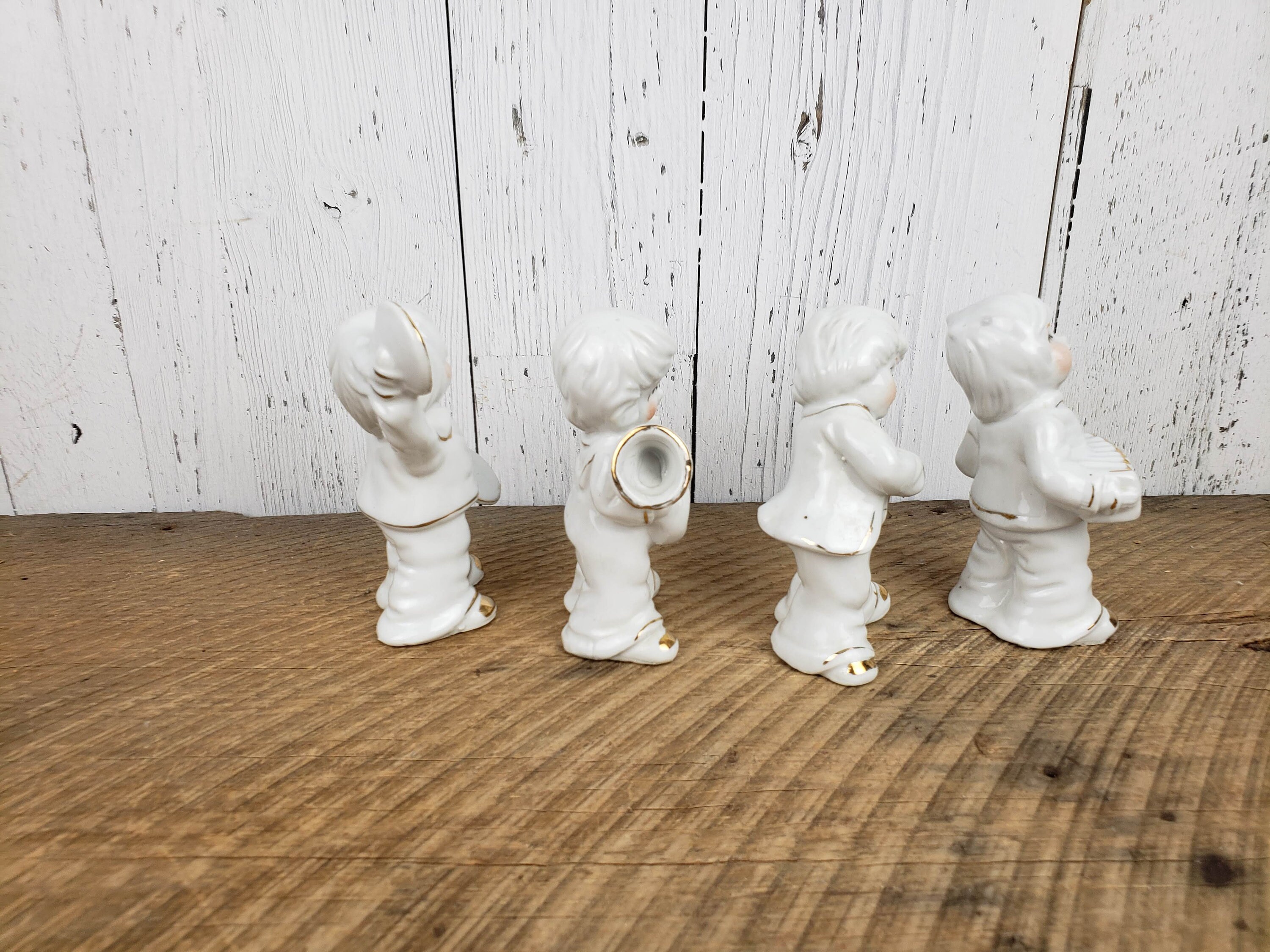 Vintage Set of 4 Boy Figurines Playing Musical Instruments Etsy UK