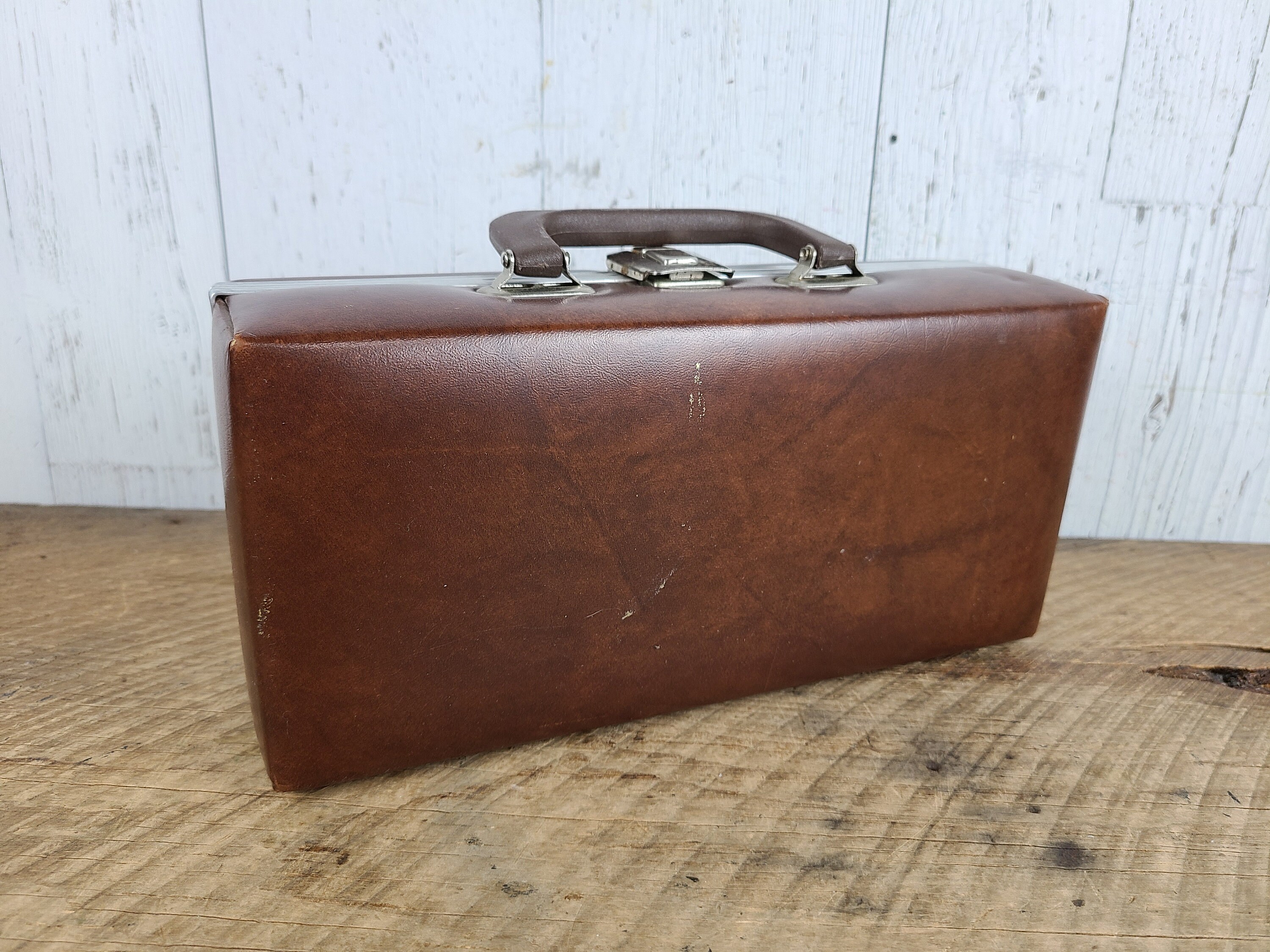 Vintage 12 Units Cassette Tape Carry Case Storage Box Faux Leather