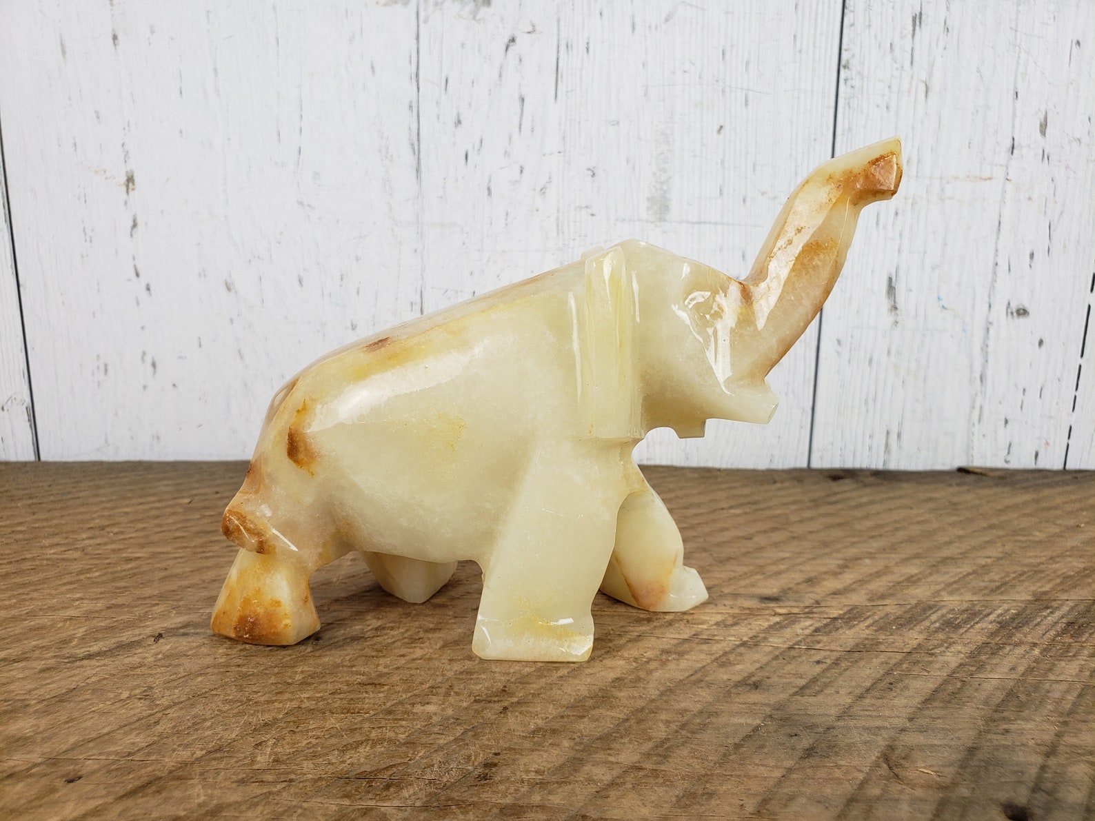 Vintage Marble Onyx Elephant Statue Hand Carved Stone | Etsy
