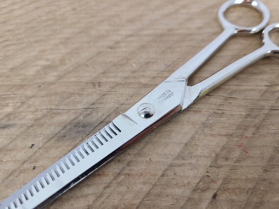 Vintage Barber Scissors Hair Trimming Made in Germany Stainless Steel Salon  Tool Bathroom Counter Decor Boudoir 