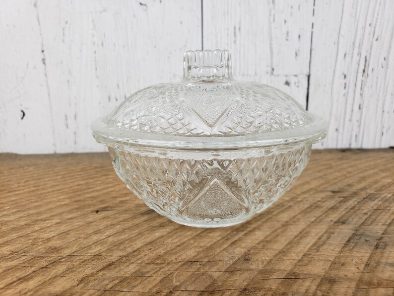 Vintage Candy Dish W/ Lid Pasari Indonesia Glass Bomboniere Etsy