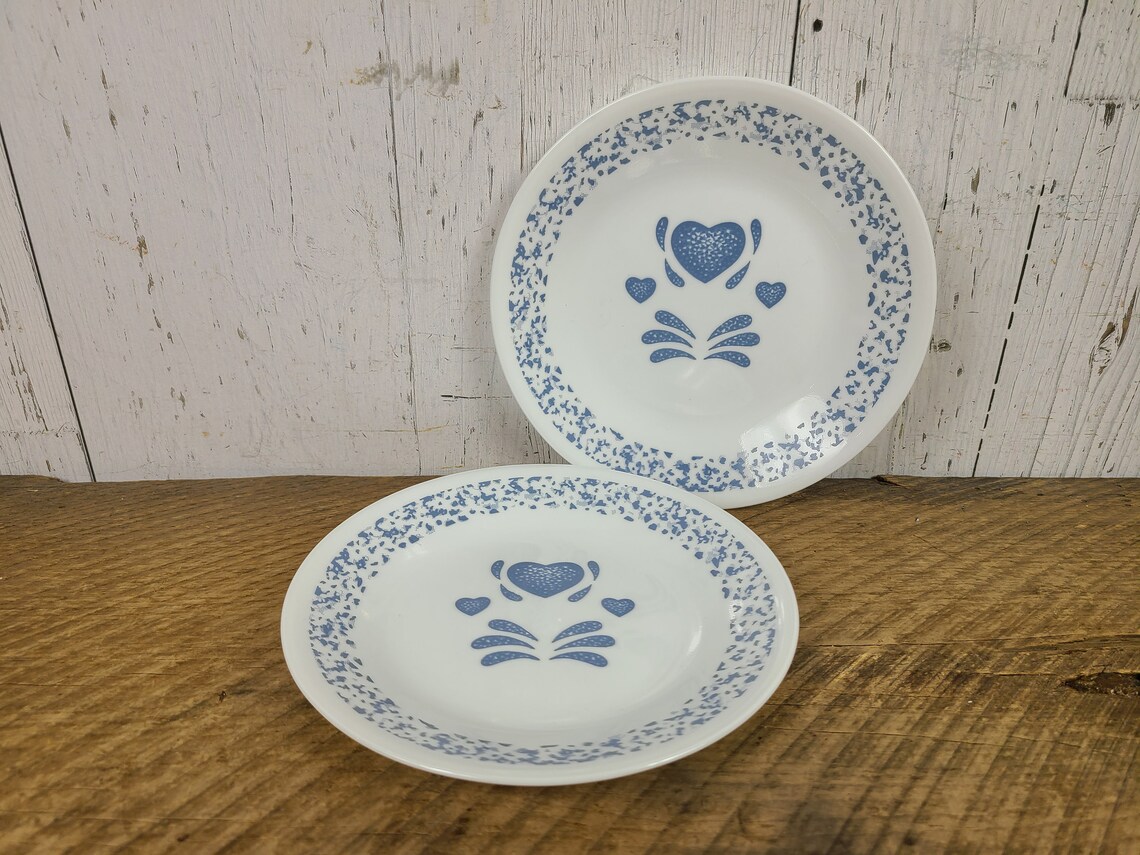 Vintage 1980s Corelle Bread & Butter Plate 6.75 Blue Etsy