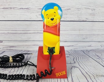 Vintage Winnie the POOH Telephone Walt Disney Plastic Phone Collectible Pooh Bear Childhood Cartoon Memorabilia Child Toddler Bedroom Decor