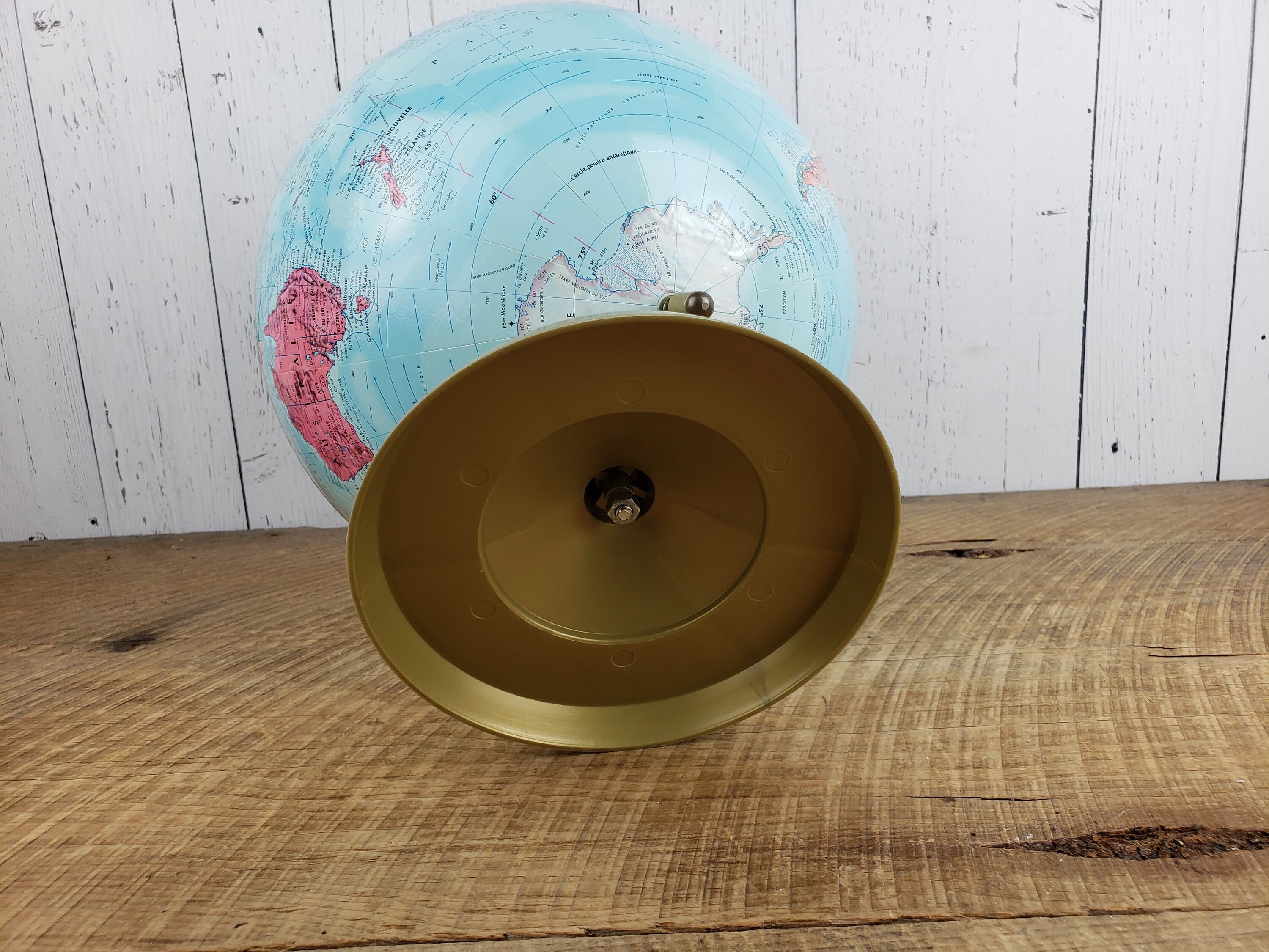 Vintage Desk Globe World 12 in French Raised Relief Etsy