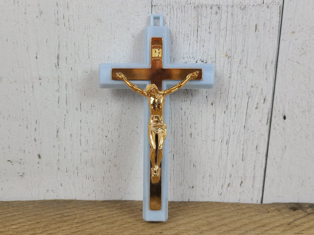Vintage Italian Wall Cross 6 Italy Plastic Crucifix Italy Modern Mid
