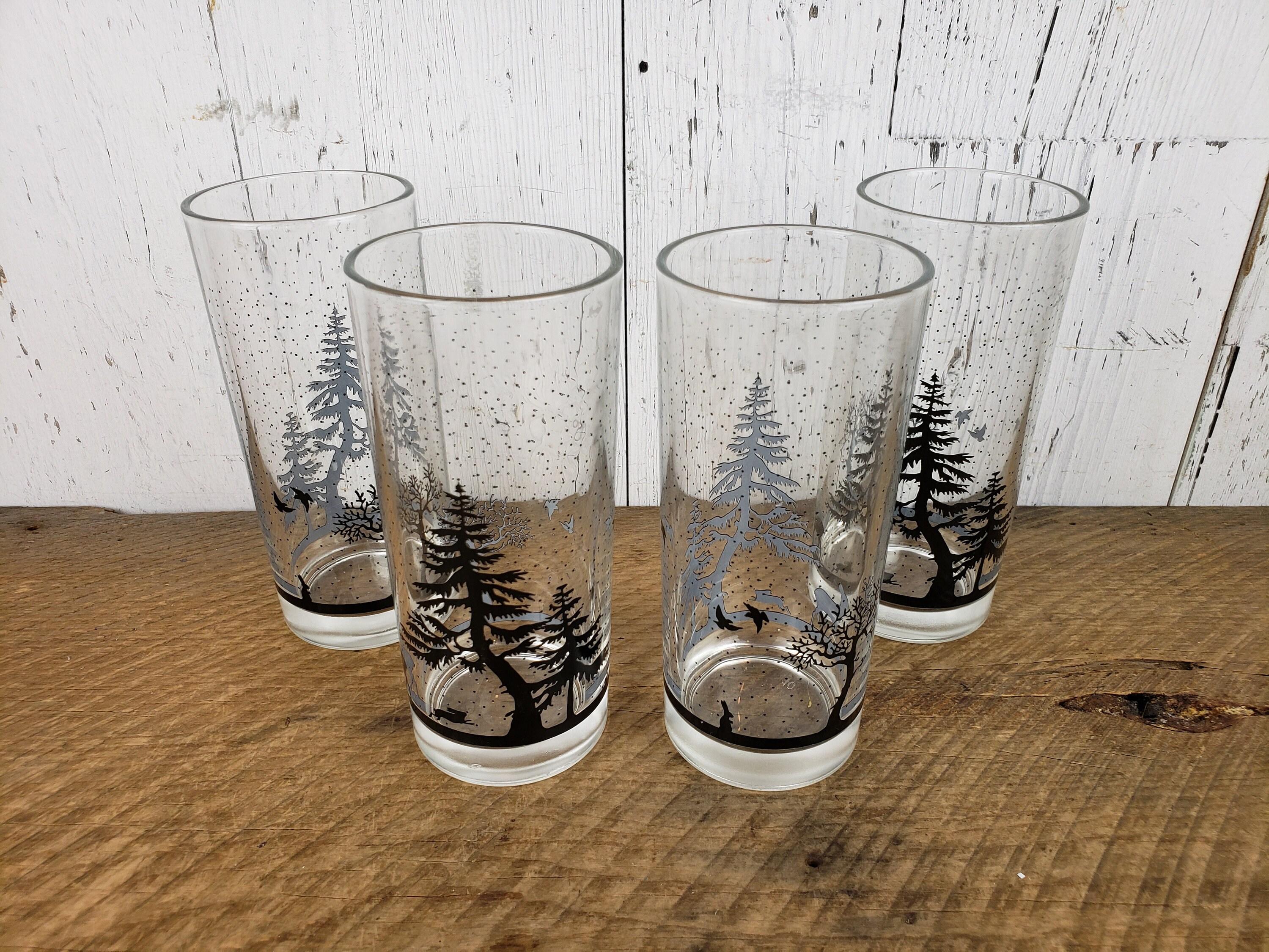 Vintage Set of 6 Christmas Drinking Glasses 14 OZ Deers & Etsy