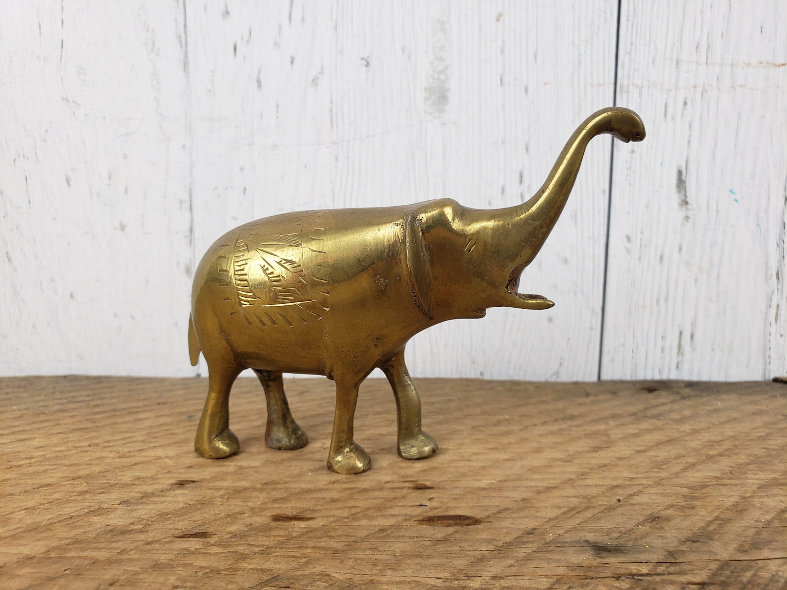 Vintage Small Brass Elephant Statue 3.5 High Gold Good Etsy
