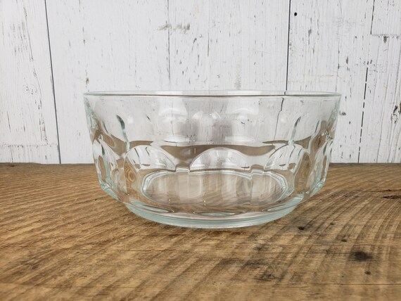 Vintage Arcoroc France Glass Trinket Bowl Thumbprint Fruit Etsy