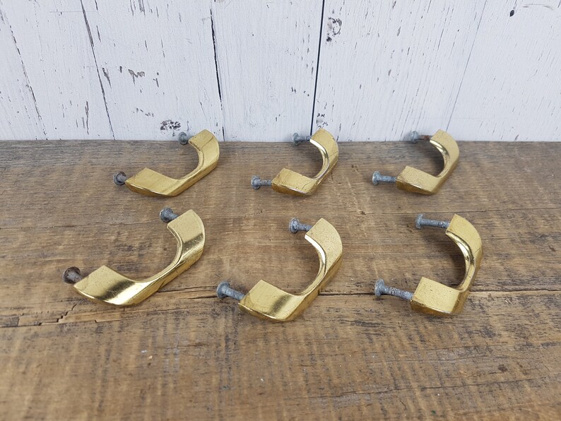 4 Of 20 Vintage 6” Brass Cabinet Door Drawer Handles Pulls Hardware Knobs MCM