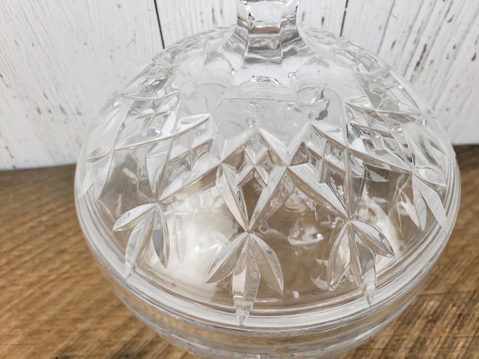 Vintage Footed Candy Dish W/ Lid Pressed Cut Glass Bomboniere Etsy