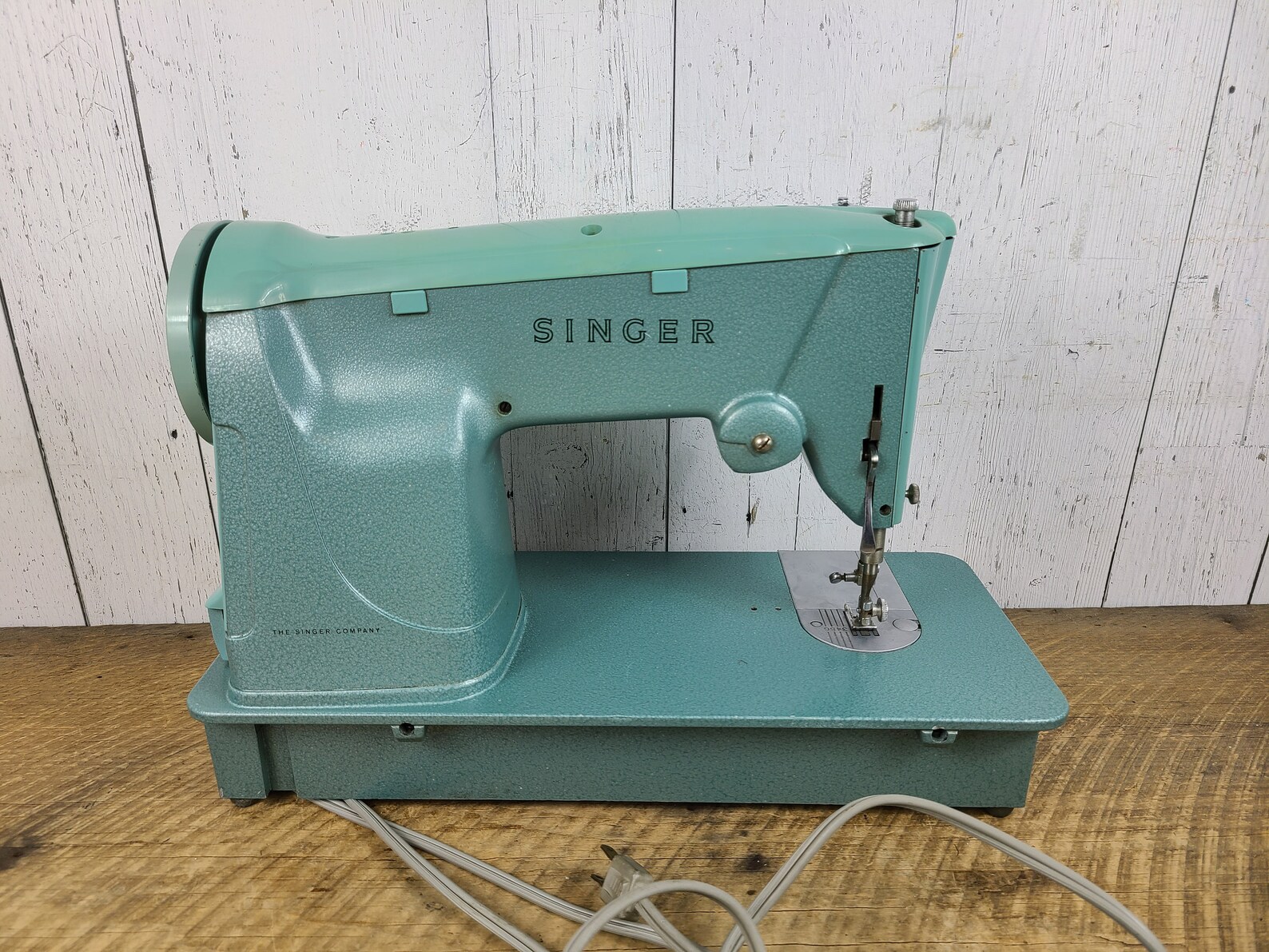Vintage 1961 Turquoise Singer Sewing Machine W/ Foot Pedal JE Etsy