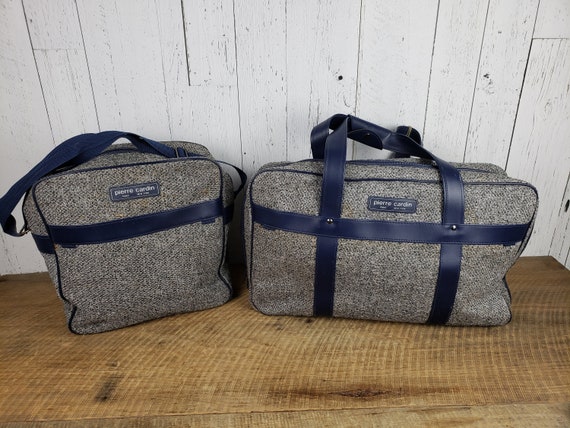 Vintage Set of 2 80s Pierre Cardin Travel Bags Gr… - image 1