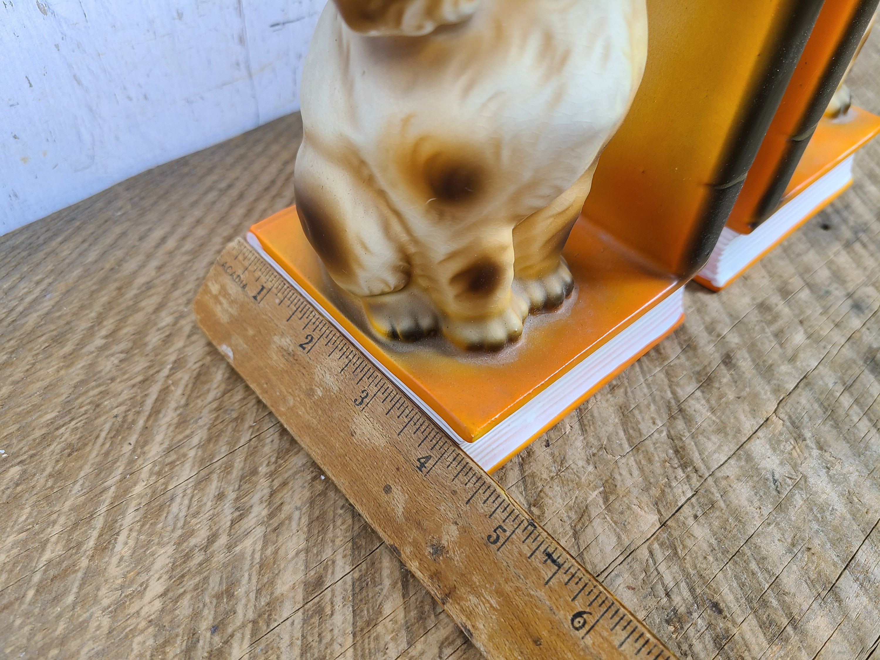 Home & Living Bookends Vintage Dog Bookend Ceramic Puppy Set Book End