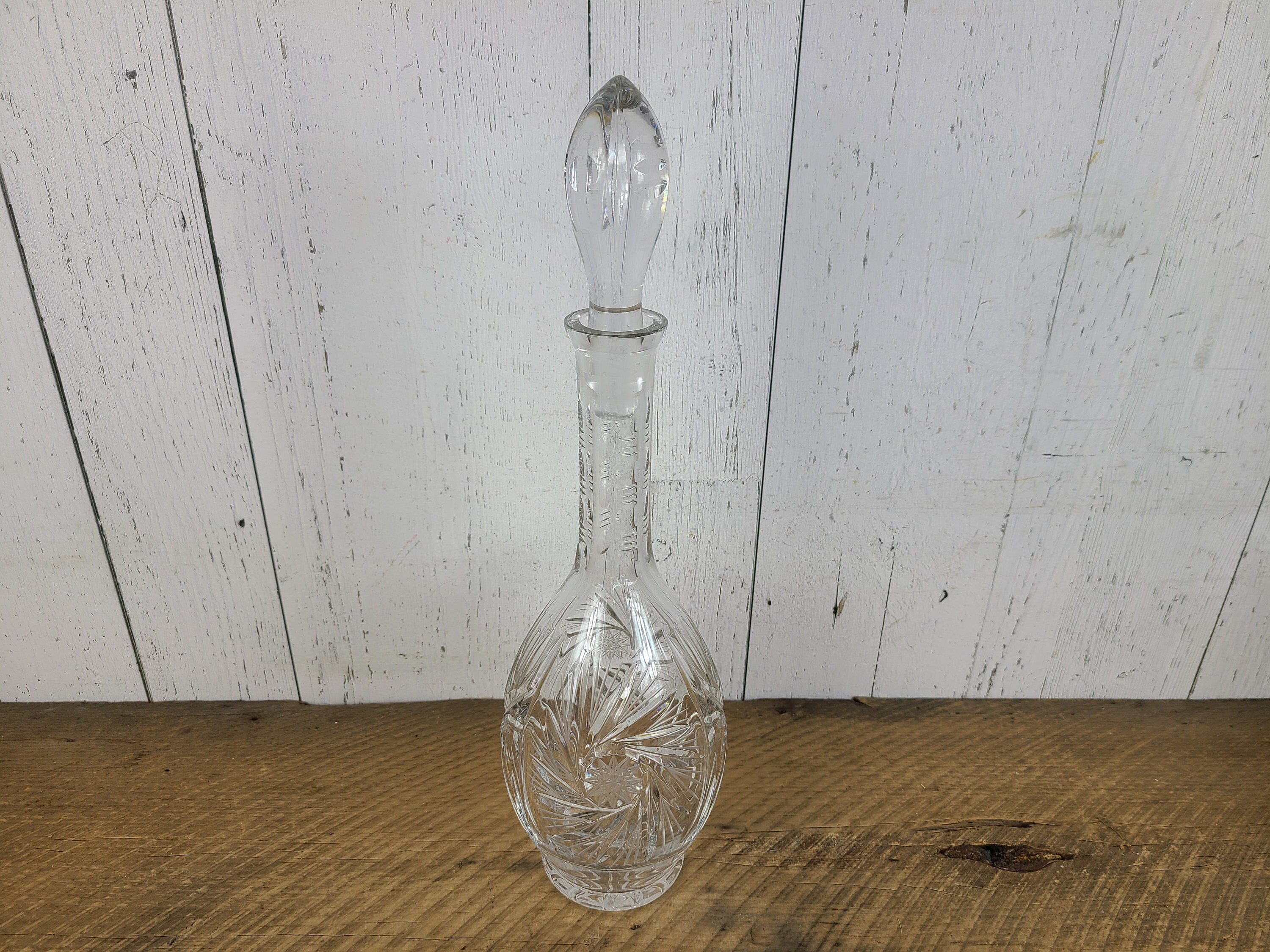 Vintage Lead Crystal Bottle 16 Tall Liquor Decanter W/ Etsy