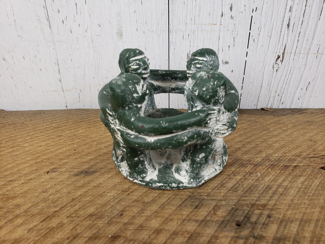 Vintage Circle of Friends Candle Holder Mexican Primitive Clay Etsy